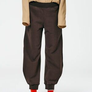 Tibi Cocoon Dark Brown Calder Jogger Sweatpants Regular Length Size Medium